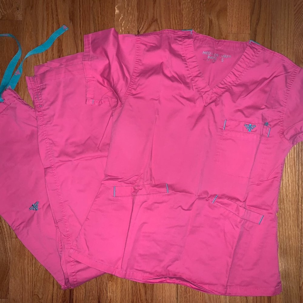 XS Pink- Med Couture Scrub Set